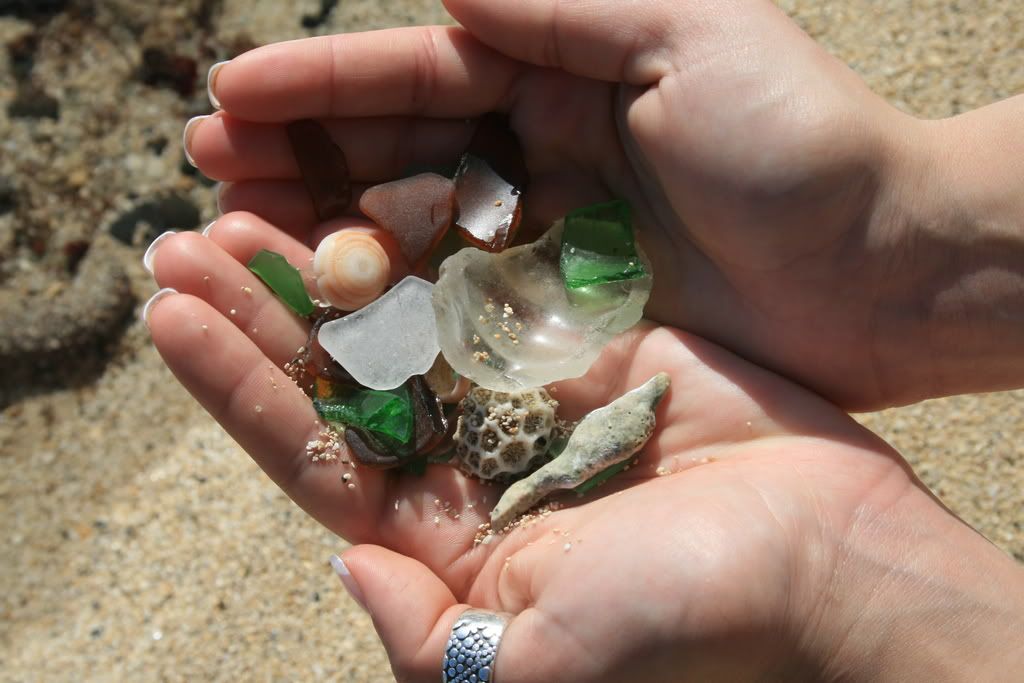 A Hand Full of Glass and Shells (2) Pictures, Images and Photos