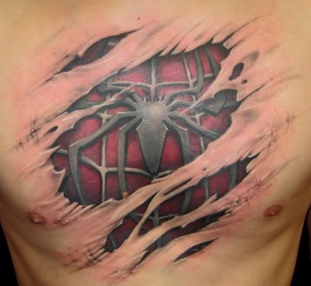 spiderman tattoo chest. spiderman tattoo chest.