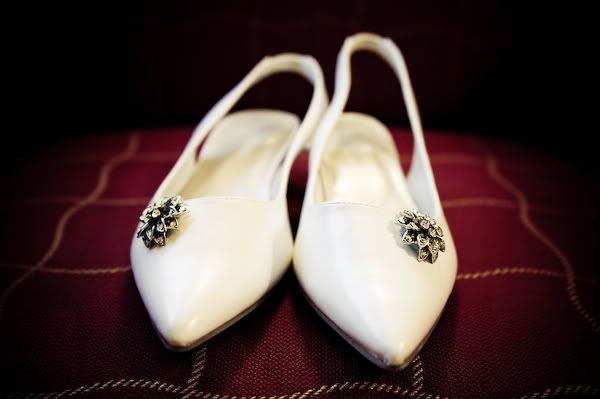 elegant white low heels or flat bridal shoes