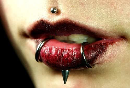 Label: lip piercings, pierced, Piercing