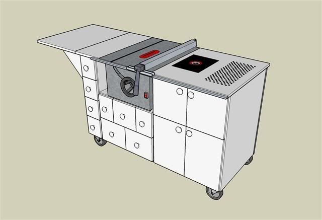 Mobile Table Saw Cabinet Plans