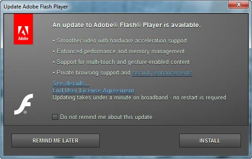 обновить adobe flash player
