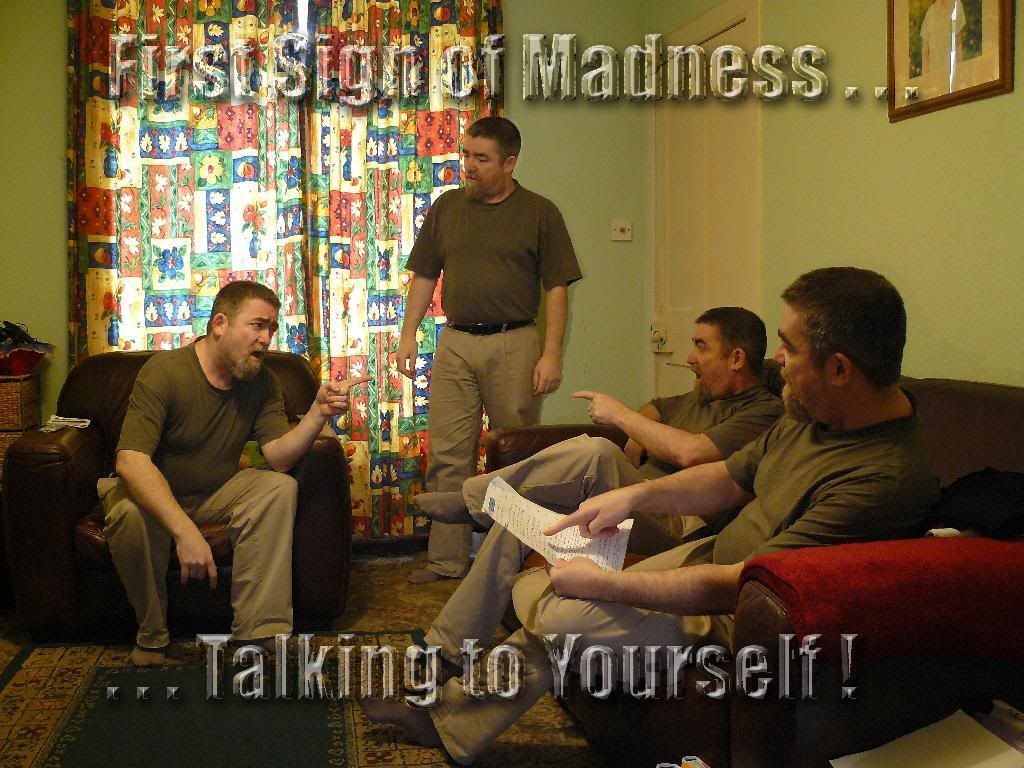 talking to yourself photo: First Sign of Madness small_WisemenoftheClanDebatecopycop.jpg