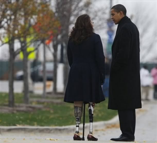President-elect Obama talks with Iraq war veteran Tammy Duckworth ...