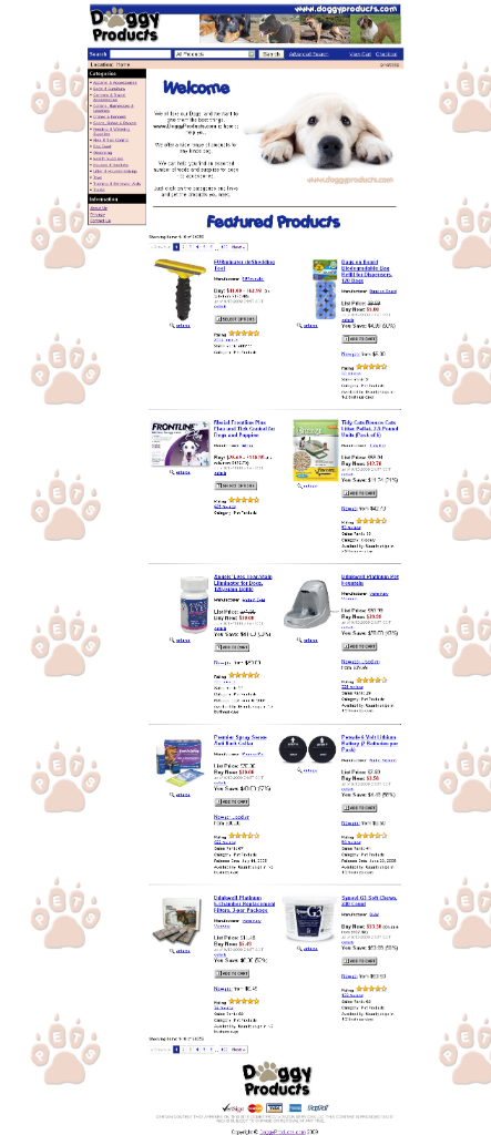 Doggy Products.com,template design, associate 0 matic, associateomatic