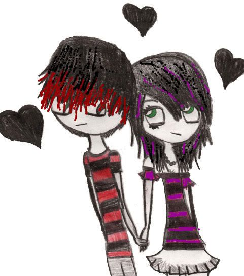 how to draw emo love cartoons. emo love cartoons images