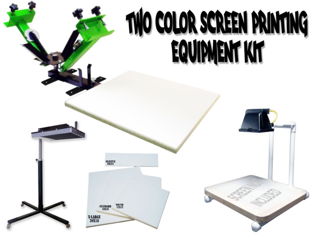 Screen Printing Press Two 2 color/1station flash dryer exposure unit