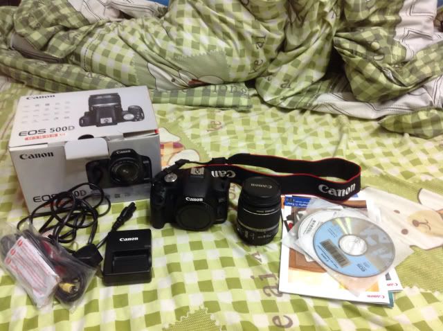 Canon 500d + lens 18-55mm fullbox 98%