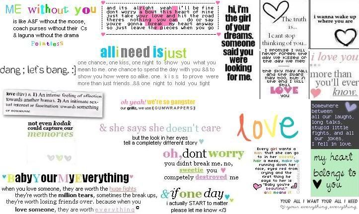 love quotes collage. cute love quotes and pictures.
