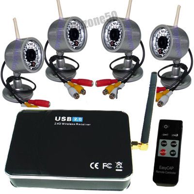 best security camera package on Wireless CCD 4 Night Vision Camera Home Security system - US$ 210.03