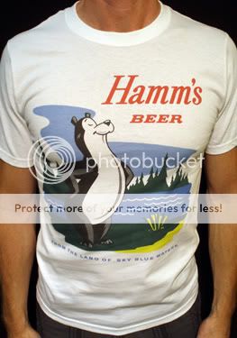 Hamms Beer t shirt vintage hamms brewery logo wht*  