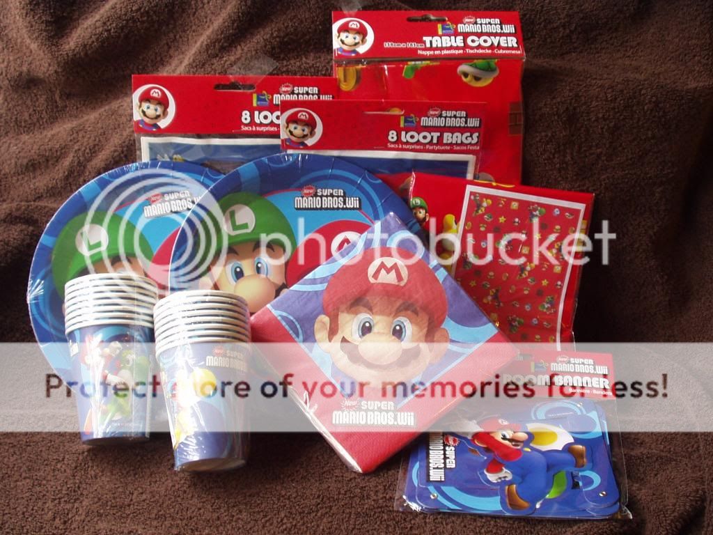 Super Mario Bros.Wii 67 Pc Birthday PARTY PACK/SET 4 16  