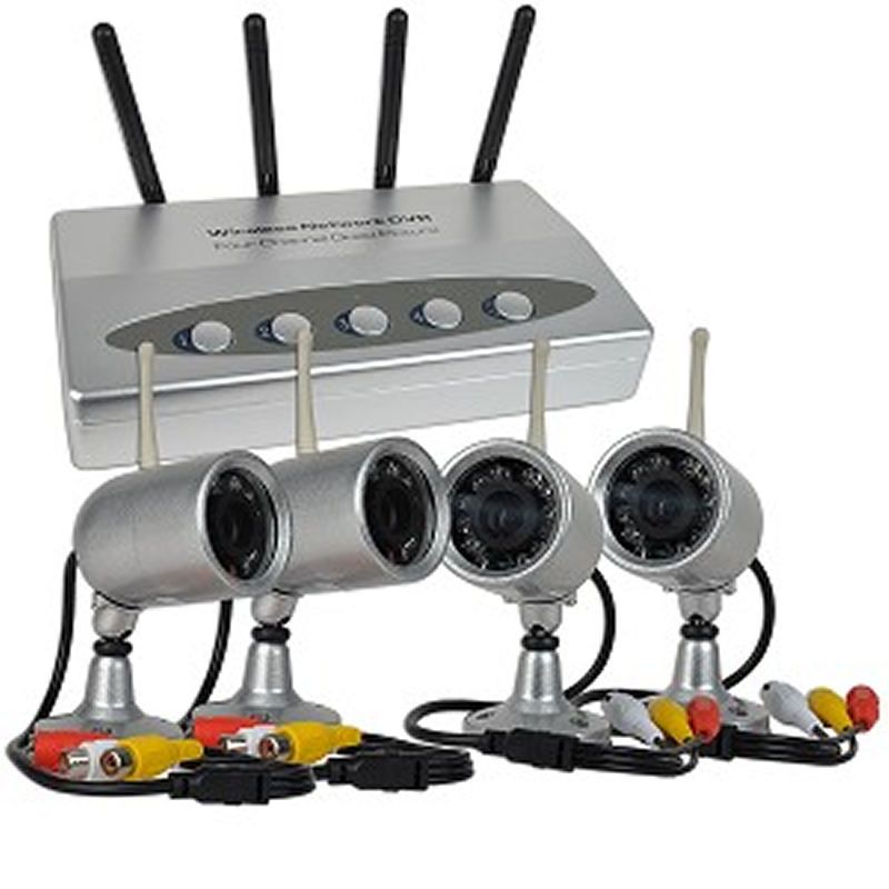 Wireless 4 Camera CCTV Security System USB Network DVR