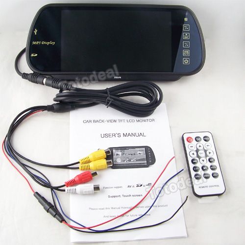 Car Rearview Mirror 2CH Video Monitor/MP5 Media Player for Backup 