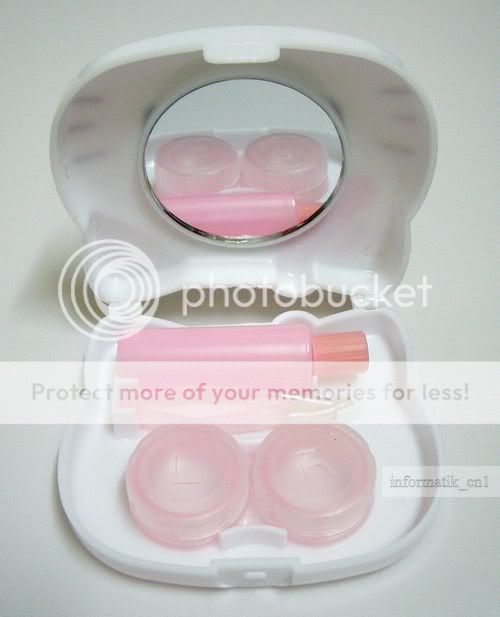 neu Hello Kitty Kontaktlinsen Behälter Spigel Set Weiß