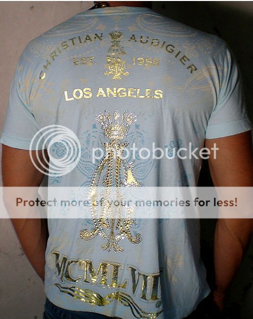 Christian Audigier TRUST Tee Shirt NEW Sky Blue   XL  